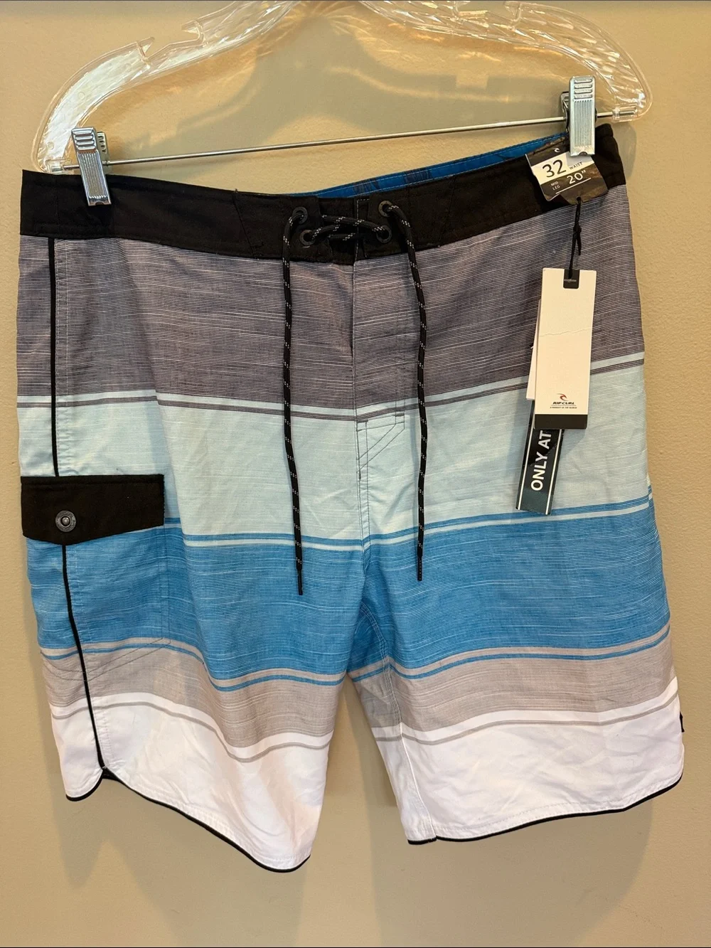 Men's Rip Curl Blue Striped Board Short Trunks